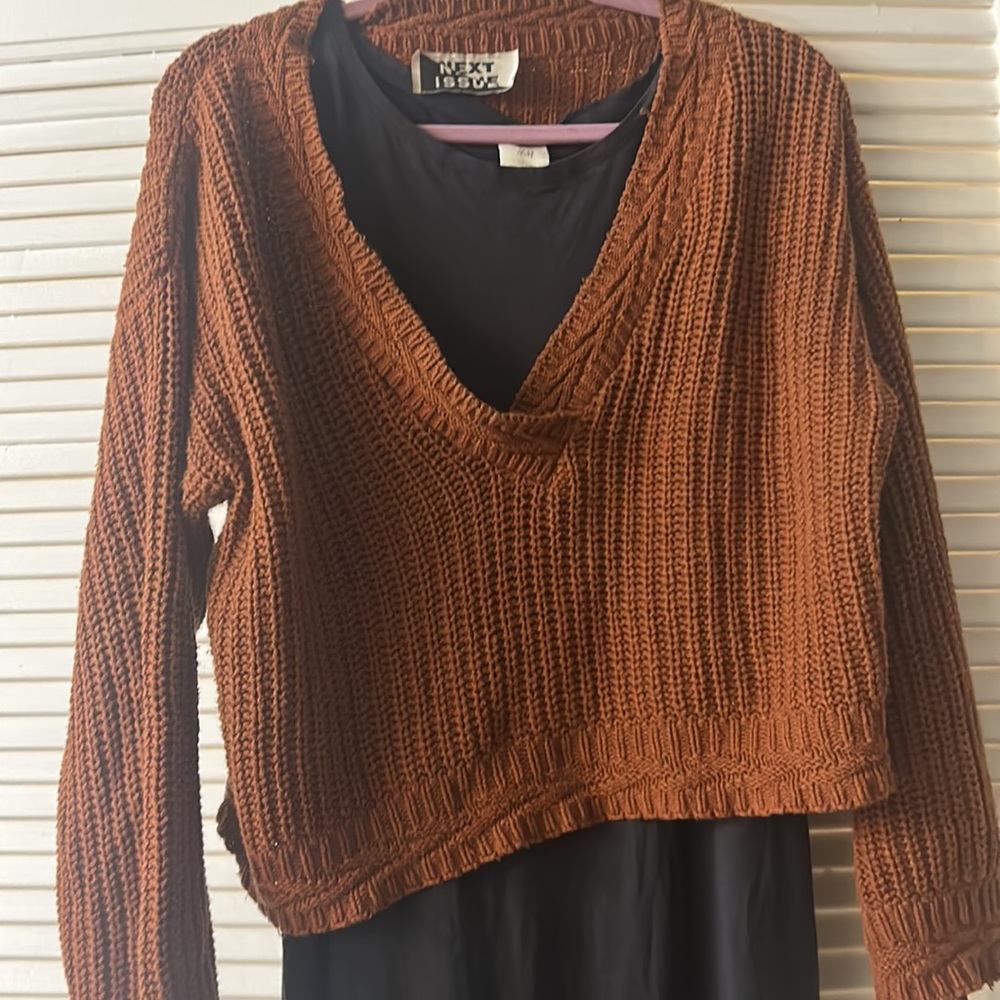 Burnt Orange Crop Sweater M